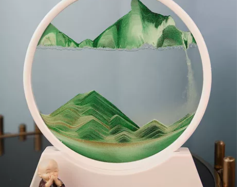 （生日礼物）简约3D玻璃流沙画时光沙漏摆件...