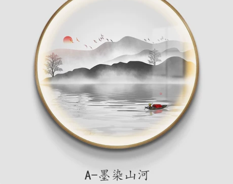 【凉秋季价】晶瓷装饰画现代轻奢客厅进门背景...