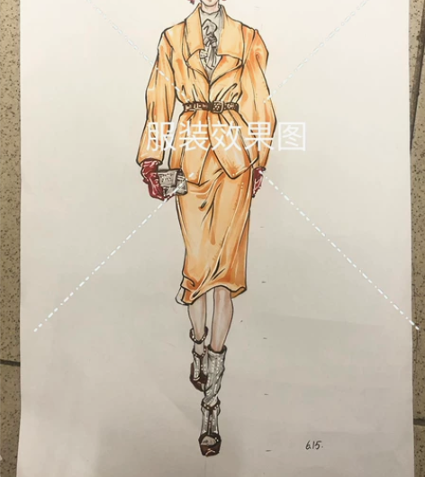 马克笔服装效果图 产品设计草图 犀牛建模 ...