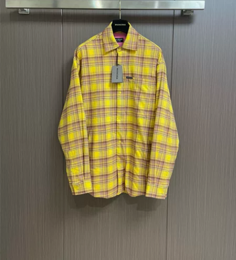 BALENCIAGA 巴黎世家法兰绒复古衬...