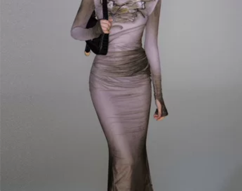 ?OfAkiva“梦核美学”蝴蝶印花网 纱...