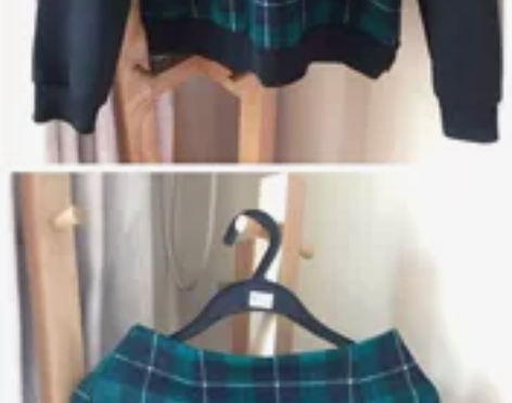春秋学院风菱格衣裙套装 衣服质量很好,商场...