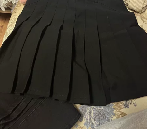 欧美百搭学院风高腰西装料tb百褶裙女春秋季...