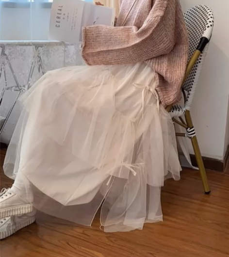 网纱蛋糕半身裙夏季新款设计感小众蓬蓬裙仙女...