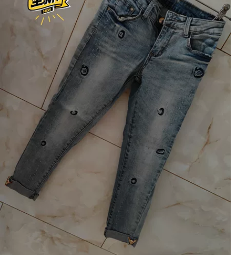 特价出闲置夏季休闲漏洞七分牛仔裤质量版型都...
