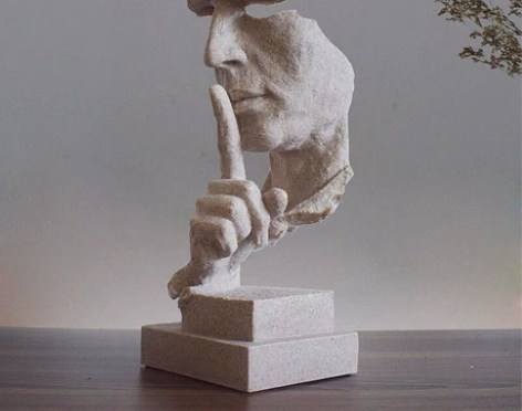 沉默是金 抽象工艺品创意北欧雕塑摆件复古办...