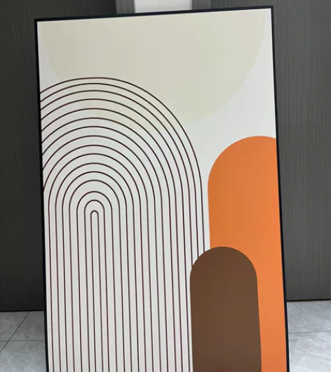 现代简约莫兰迪客厅装饰画线条抽象沙发背景墙...