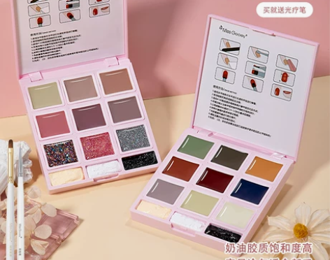 套装日式固态甲油胶2023年新款罐装9色固...