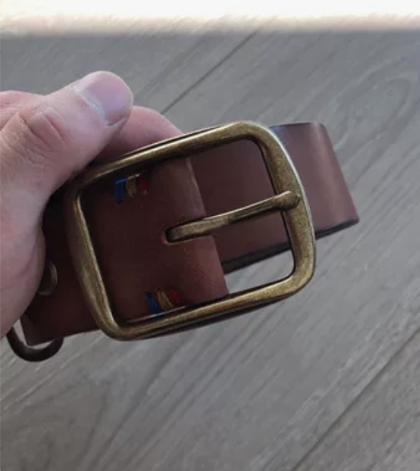 纯手工制作美式复 黄铜真皮耐用做旧简约工装...