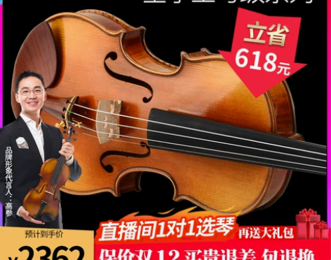 进口4/4小提琴专业级考级成人儿童初学者小...