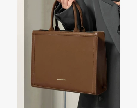 学院风公文包上课通勤包韩系托特包大容量斜挎...