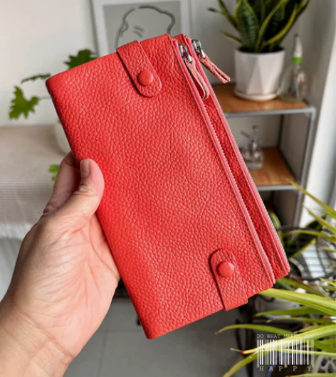 软面真皮长款女士钱包纯牛皮女式长钱夹超柔软...