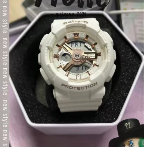 卡西欧女款白金手表限定，盒子吊牌都在，几乎...