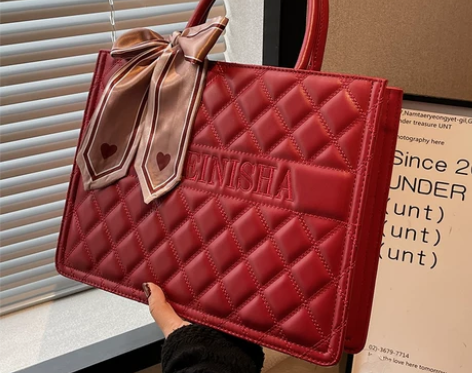 红色包包女大容量2023新款潮高级感婚包婚...