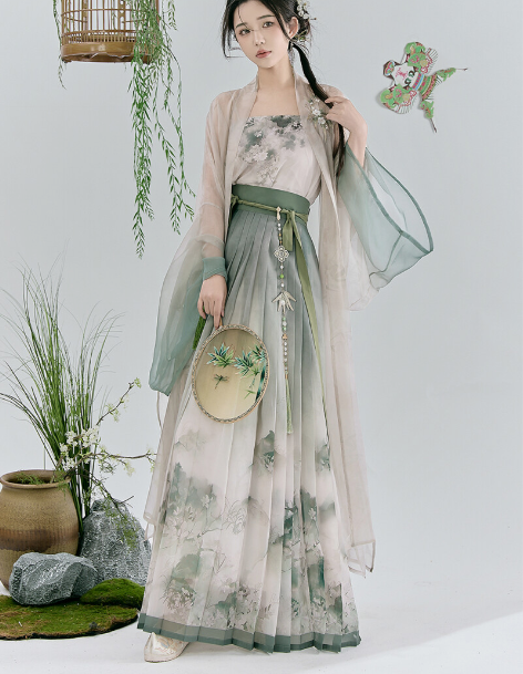 揽风华【青玉枝】原创设计宋制汉服日常褙子百...