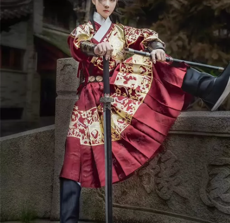 如梦霓裳汉服男明制飞鱼服织金女妆花龙纹袍秋...