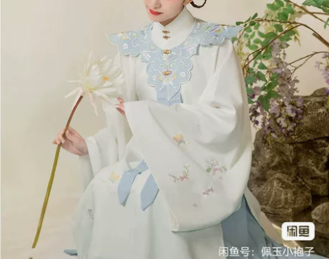 九曲阑珊原创汉服女芷蝶明制立领长袄刺绣云肩...