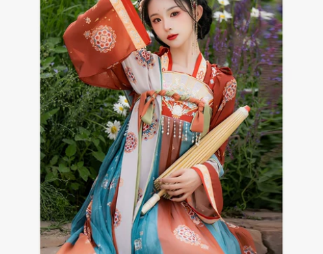 ?恋霜扇中芳华汉服女装夏季唐制齐胸襦裙20...