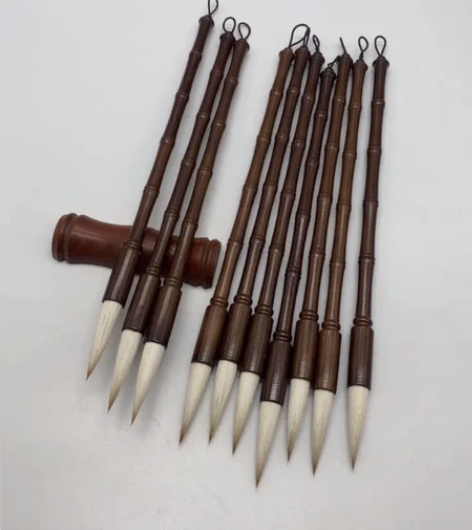 新款仿竹节兼毫毛笔，书法老师订购了一批兼毫...