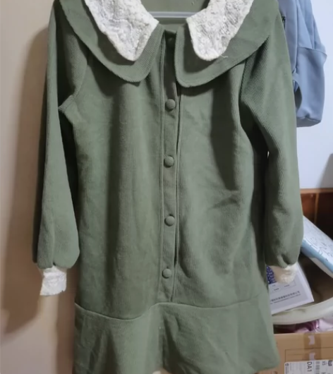 法式长袖娃娃领连衣裙女小个子早春秋季，均码...