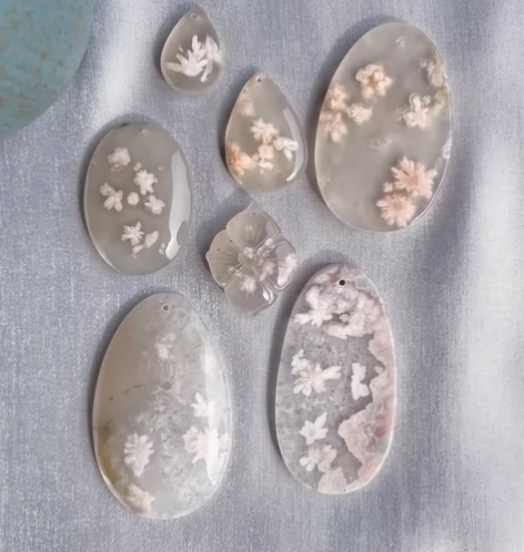 茉莉香片｜樱花玛瑙婚纱白 单花碎花 吊坠水...