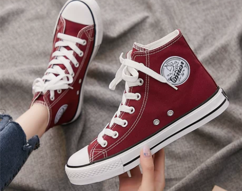 ?回力女鞋高帮帆布鞋女款2023新款春秋季...