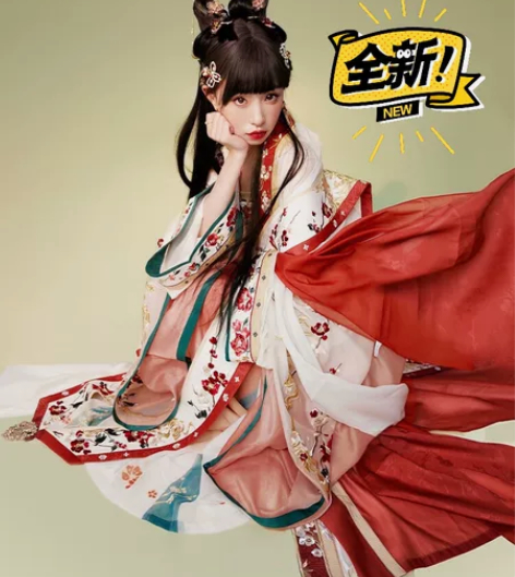 十三余小豆蔻儿[花萼暗香] 对襟长衫褶裙大...