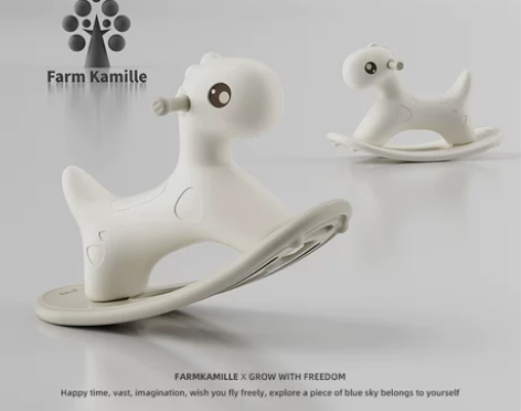 FARM儿童摇马宝宝生日礼物家用小木马防侧...