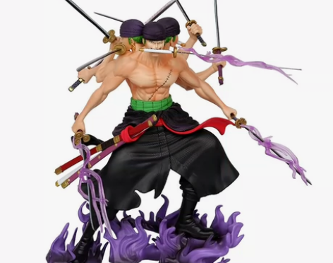 海贼王手办 战斗九刀流索隆模型 阿修罗三头...