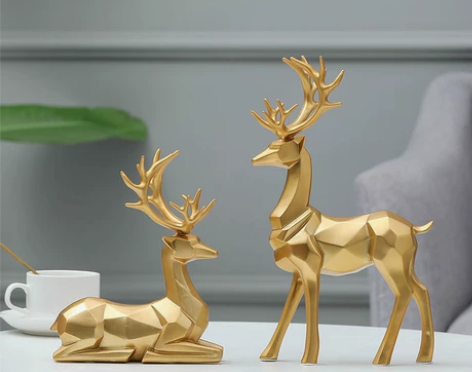 客厅酒柜装饰品摆设家居饰品玄关创意麋鹿办公...