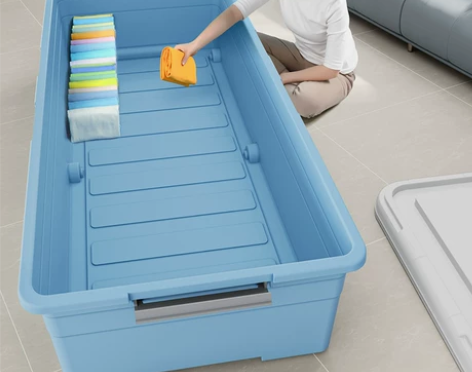 ?床底收纳箱家用衣服筐书本抽屉式塑料整理长...