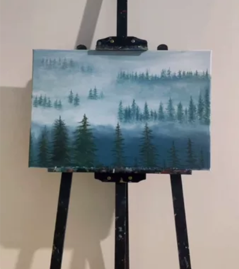 Ins风格丨迷雾森林 纯手绘| 丙烯|桌面...