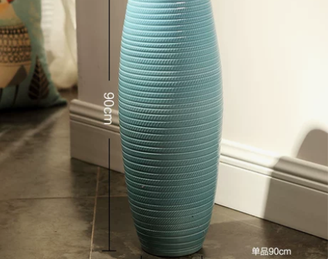 景德镇欧式陶瓷落地花瓶客厅美式插花大厅摆件...