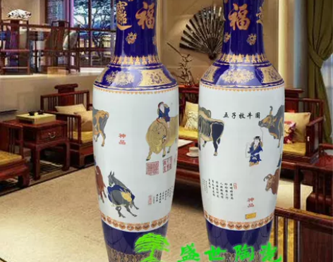 景德镇陶瓷器落地大五牛图大厅
