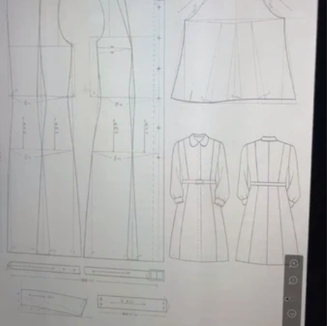 服装打版图制版图，如下比例1:4女装，A3...