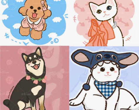 新店 福利手绘宠物头像插画 大头9.9r ...