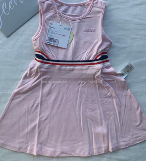 英氏婴儿连衣裙90码夏季休闲裙粉色运动裙装...