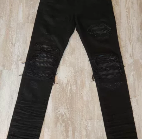 amiri经典16OG初代皱褶纯黑mx1拼...