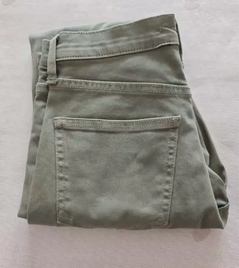 优衣库 修身小脚裤铅笔裤紧身裤 墨绿色,全...