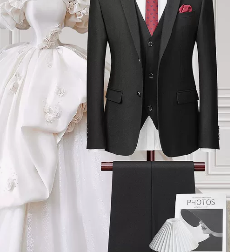 高定西服套装男士韩版修身正装伴郎服新郎礼服...