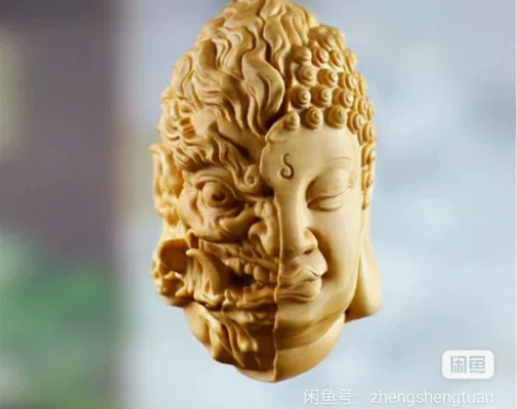 黄杨木文玩手把件佛魔一念之间工艺品男士随身...