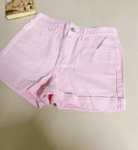 【国内专柜品牌@飘leo】夏季粉色字母牛仔...