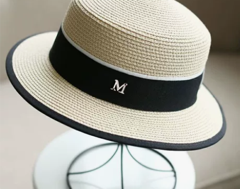 特价（全新包邮）平顶白色草帽女式帽子夏天凉...