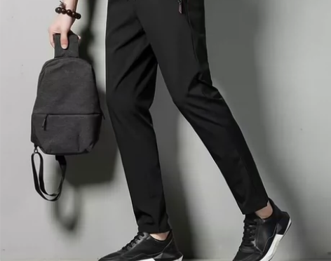 夏男士休闲裤修身薄款韩版冰丝裤子锦轮运动裤...