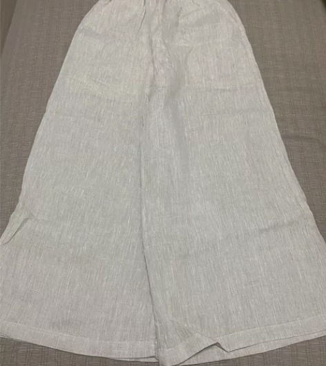 唐发发亚麻阔腿裤，全新带吊牌，面料：100...