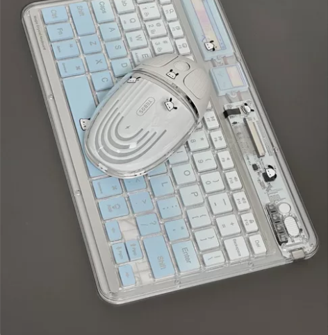 ?益博思透明无线ipad蓝牙渐变键盘多系统...