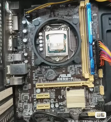 拆机华硕B85M-F主板一套搭载i5 45...