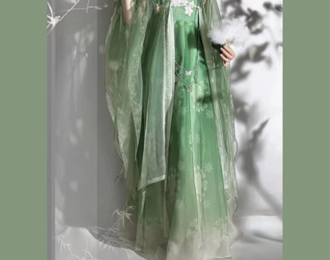 梦归叙原创(碟舞)齐胸汉服女仙气唐制诃子裙...