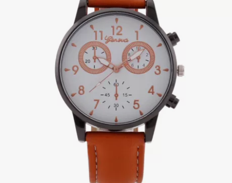 #人生第一块表 运动数字三眼男士手表男表皮...