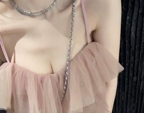 CHICYOU 双层银色钻石chocker...